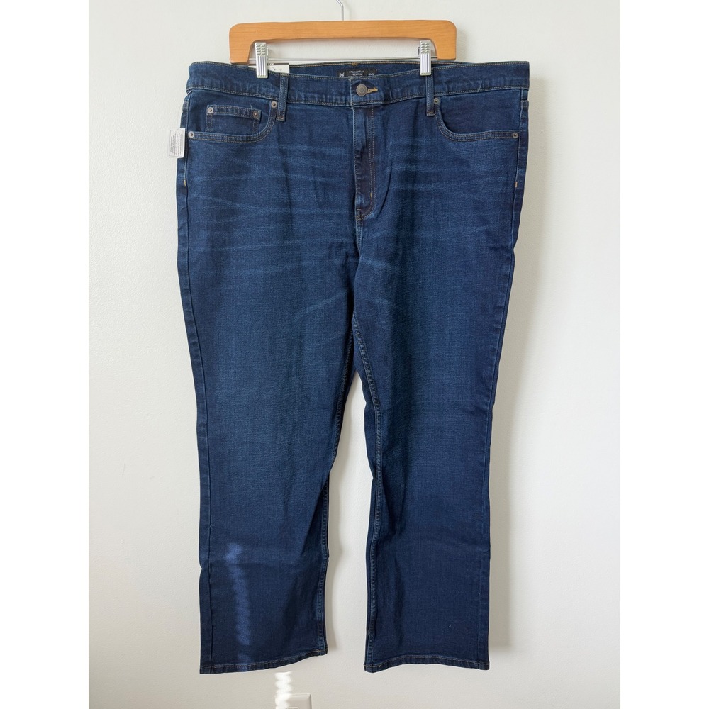 Member's Mark Men's Straight Fit Premium Denim Jeans Dark Blue Wash  Size 42x32